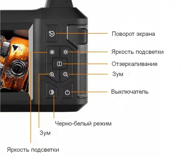 Эндоскоп с экраном 2 камеры 8мм 10м видеоскоп технический автомобильный с подсветкой