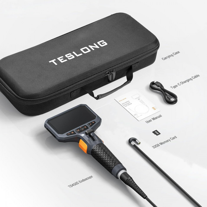 Эндоскоп TESLONG TD500S65 управляемый 2 камеры с экраном WIFIзапись звука 6.5мм 1.5м