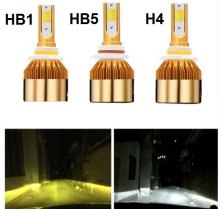 Двухцветные светодиодные лампы для фар H4, H13, HB1, HB5
