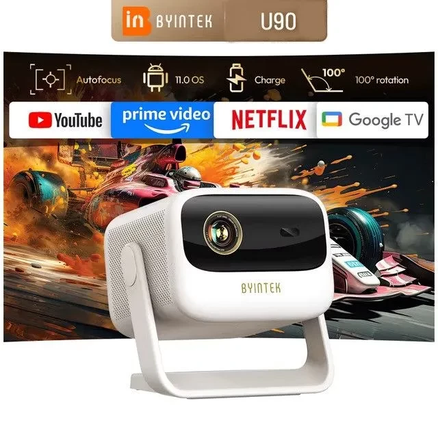 BYINTEK U90 DLP проектор с акб 20800 мАч