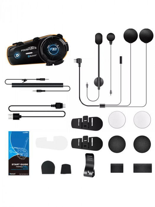 Мотогарнитура для шлема Fodsports M1-S Air, Bluetooth, шумоподавление, 2 райдера, до 1000 м 1